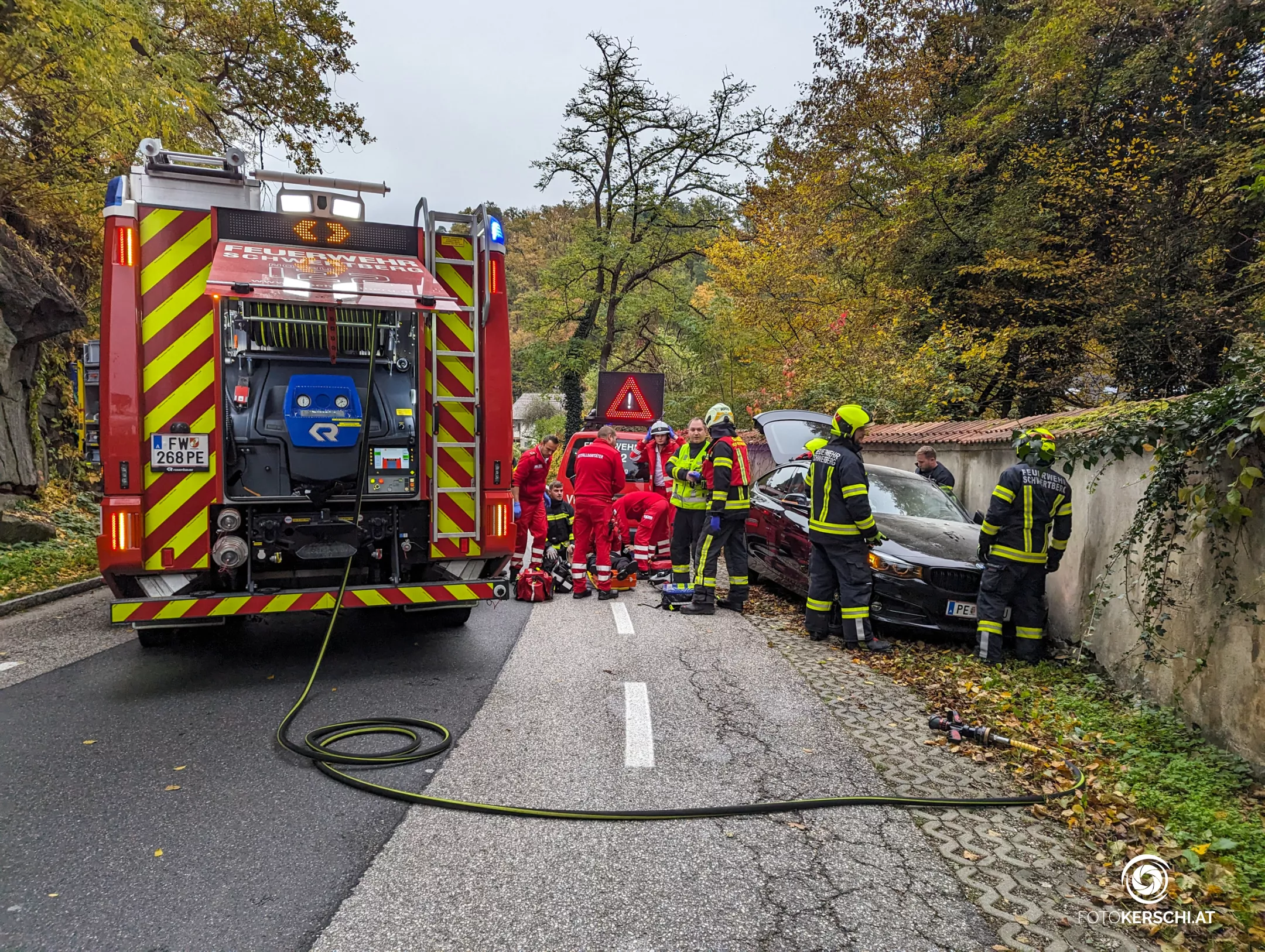 Verkehrsunfall in Schwertberg fordert eine verletzte Person