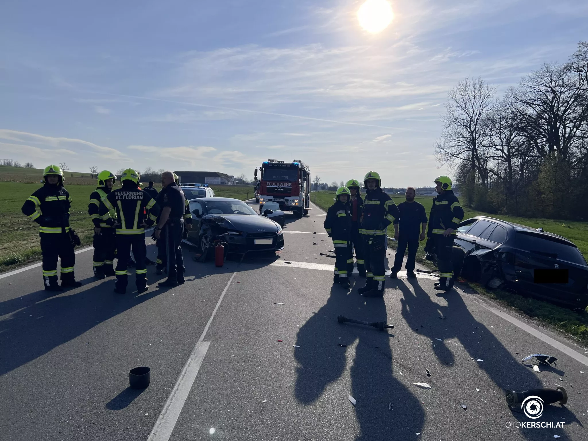 Verkehrsunfall auf der Ipf-Landesstraße Höhe Weilling