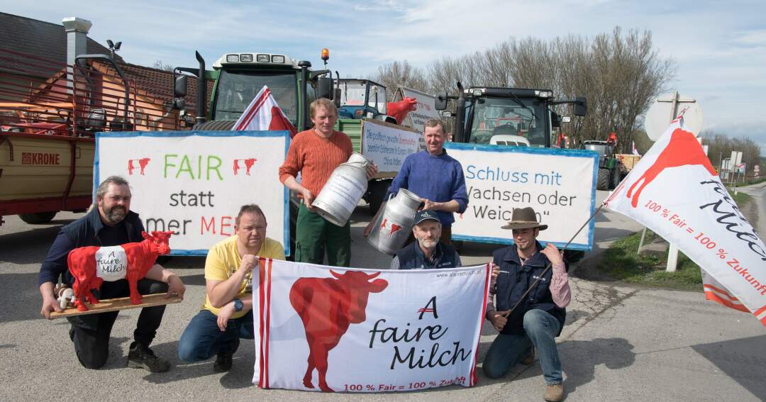 Titelbild: Protestfahrt der OÖ-Milch-Bauern nach Wien