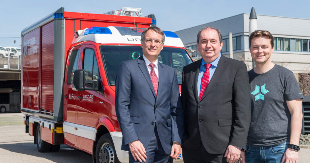Titelbild: Europas erstes Elektro-Feuerwehrauto in Linz