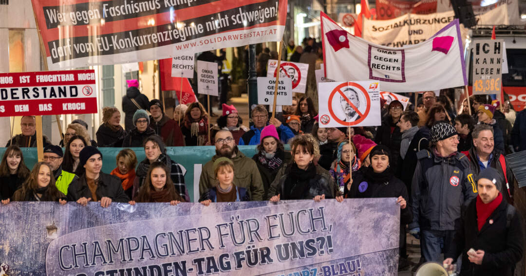 Linz gegen Rechts - Demo gegen Burschenbundball