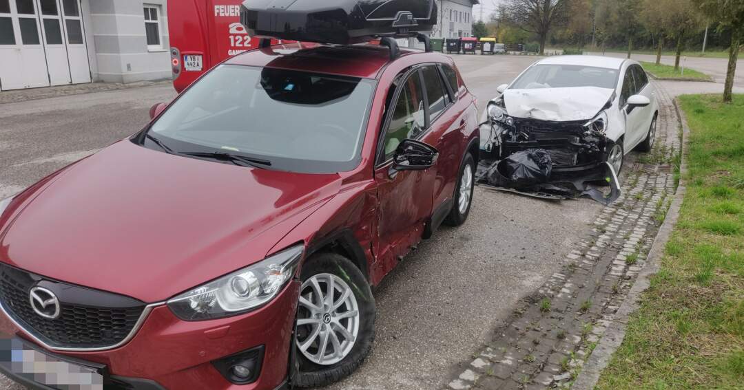 Verkehrsunfall mit zwei Fahrzeugen in Koberg