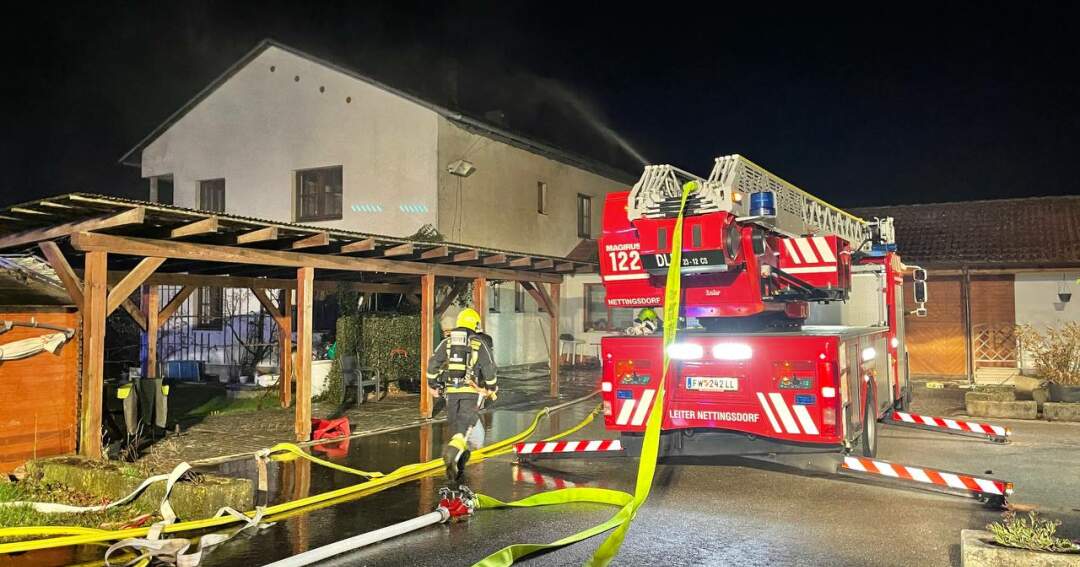 Neun Feuerwehren bei Wohnhausbrand in St. Marien bei Neuhofen im Einsatz