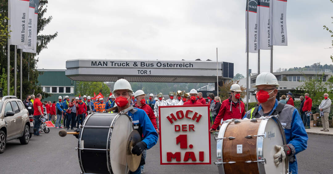 1. Mai SPÖ-Kundgebung vor MAN