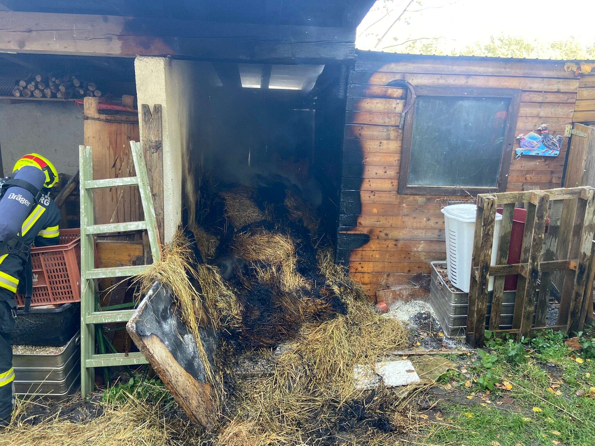 Brand in einem Hühnerstall