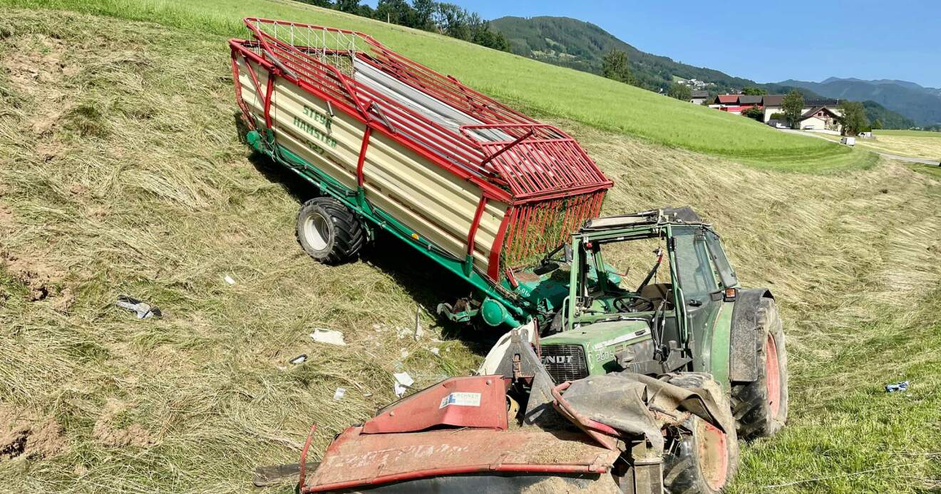 Traktorunfall in Tiefgraben