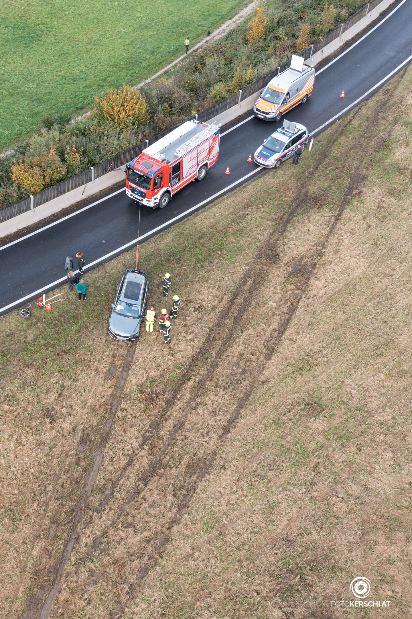 Unfall auf der Autobahnabfahrt Laakirchen Ost