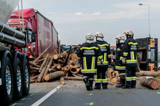 Überhitzte Bremsen: Holztransporter kippte um und begann zu brennen holztransporter_16.jpg